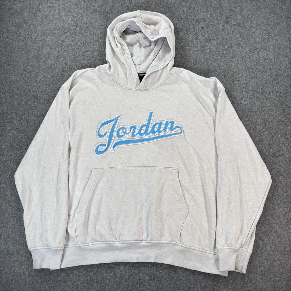 Jordan Flight MVP Fleece Pullover Light Gray Men XL Hoodie FN4613-043